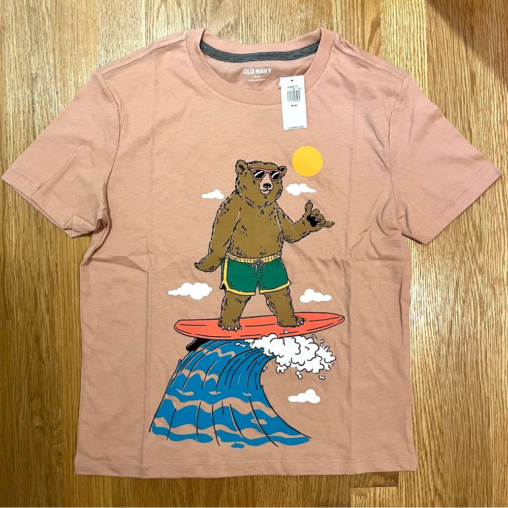 [3 for $15] OLD NAVY Surfing Bear Short Sleeve Tee (8 Kids Medium)